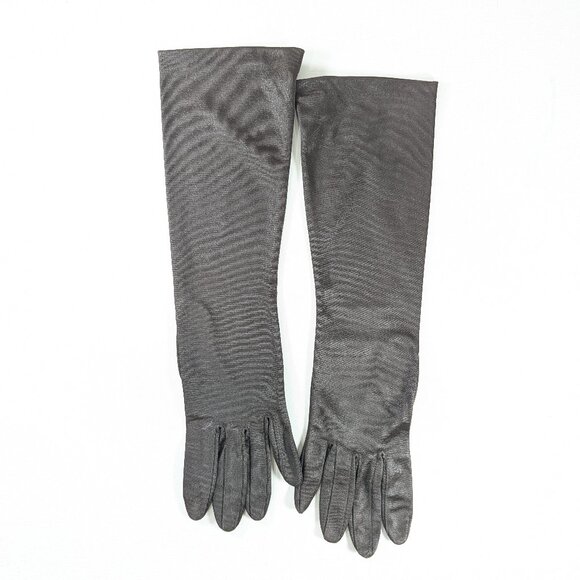 Vintage KAYSER Canadian dark brown fabric opera gloves size 7.5 - Picture 2 of 13